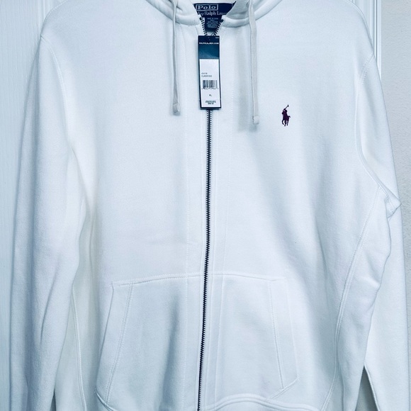 Polo Ralph Lauren Other - Polo by Ralph Lauren White Zip-Up with Purple Emblem